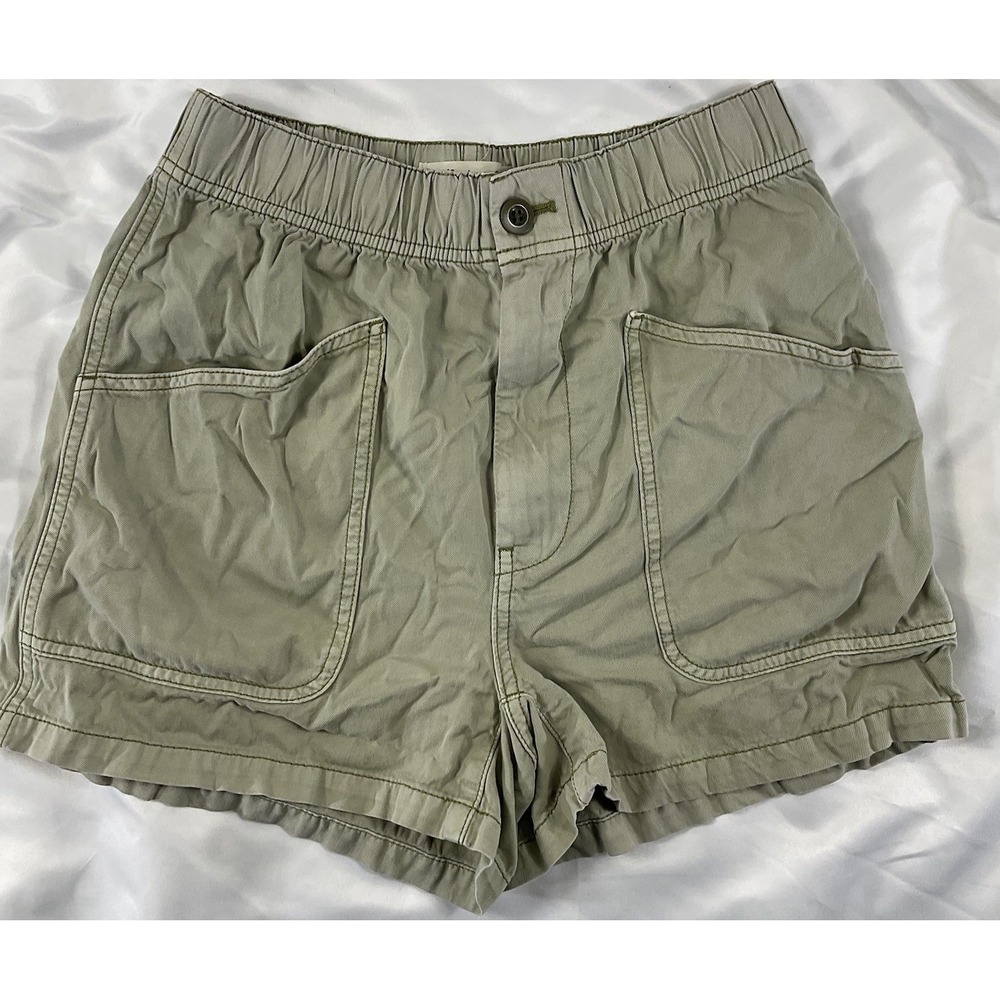Madewell Khaki Green Pull-On Utility Shorts Casual Outdoor Pockets Size 24 258